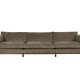 ZUIVER Blossom 4,5-manns sofa - mosestoff og eik