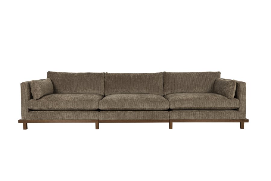 ZUIVER Blossom 4,5-manns sofa - mosestoff og eik