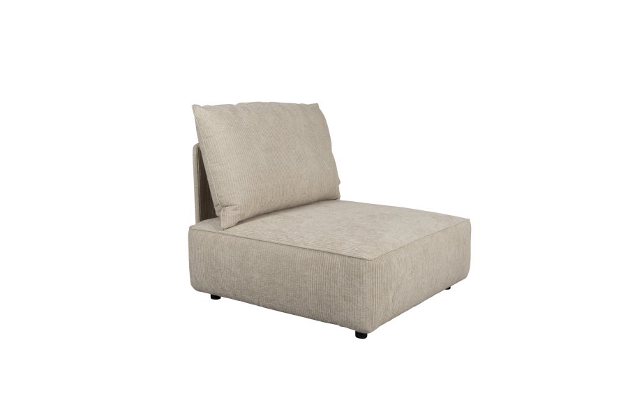 ZUIVER Hunter Sofa Element 1,5-seter, med rygg - ekte flyel og plast