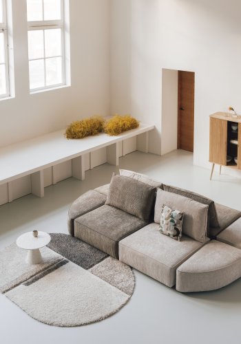 ZUIVER Hunter Sofaelement Pai Pouf, Venstre - ekte flyel og plast