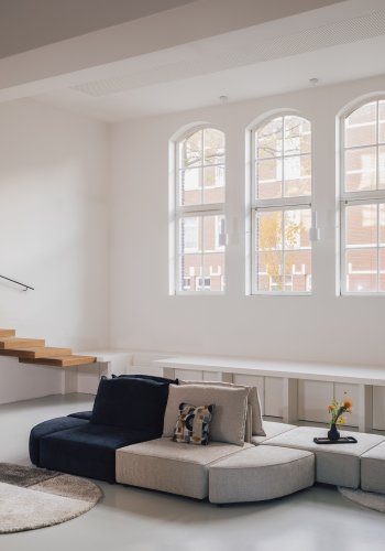 ZUIVER Hunter Sofa Element 1,5-seter, med rygg - marine flyel og plast