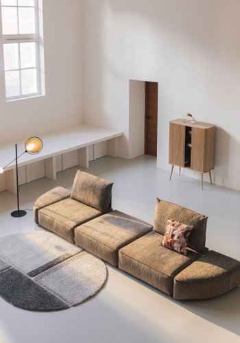 ZUIVER Hunter Sofa Element 1,5-seter, uten rygg - moseflyel og plast