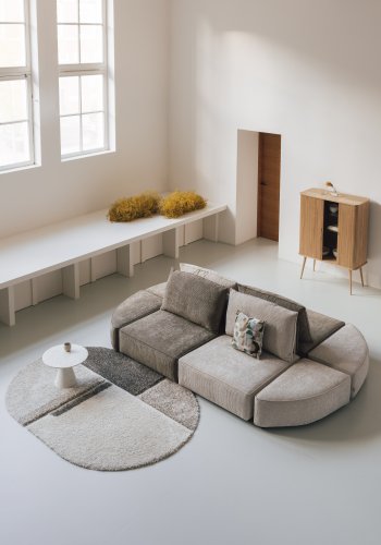 ZUIVER Hunter 3-seters sofa - ekte flyel og plast