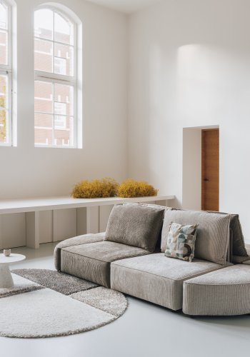 ZUIVER Hunter 3-seters sofa - ekte flyel og plast