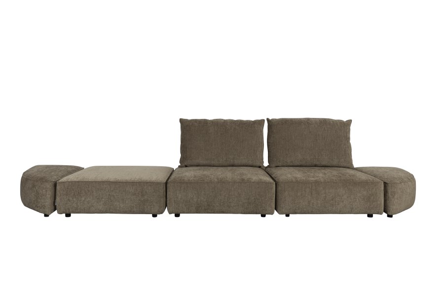 ZUIVER Hunter 4,5-seters sofa - moseflyel og plast