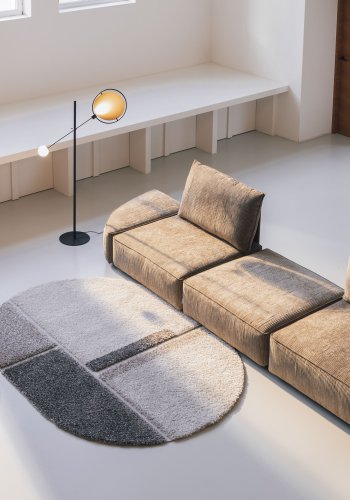 ZUIVER Hunter 4,5-seters sofa - moseflyel og plast