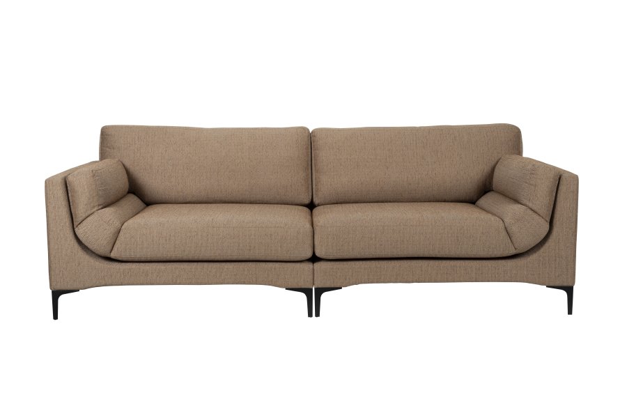 ZUIVER Balkong 3-seters sofa - karamell polyester og stl