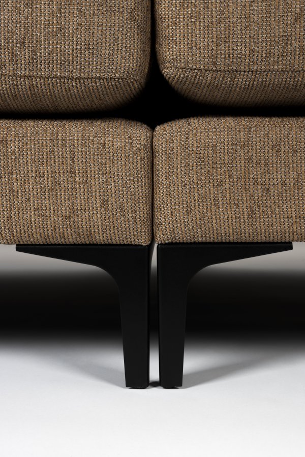 ZUIVER Balkong 3-seters sofa - karamell polyester og stl