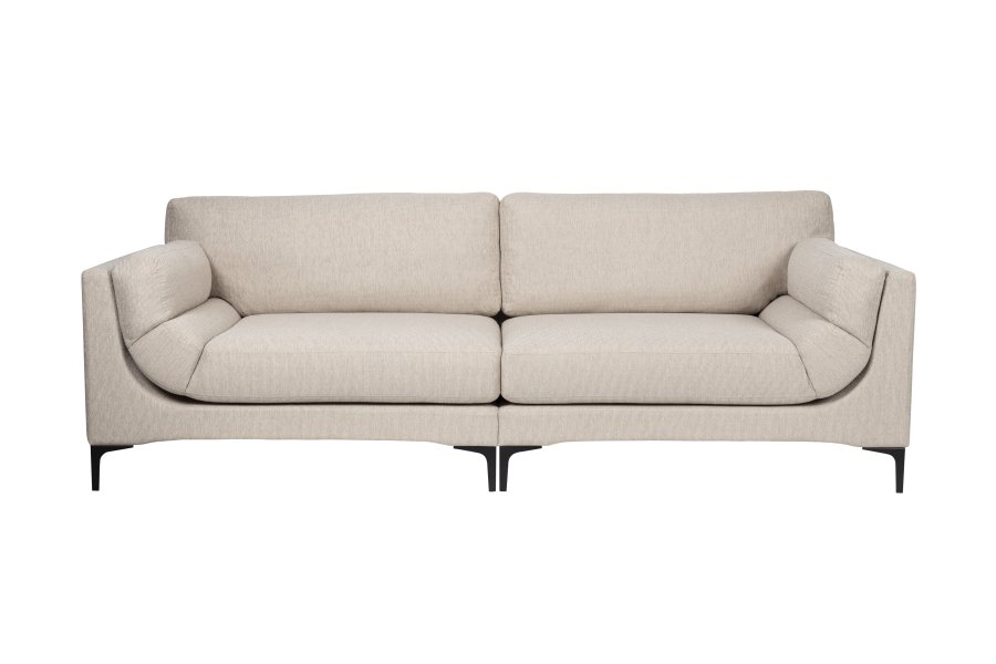 ZUIVER Balkong 3-seters sofa - beige polyester og stl