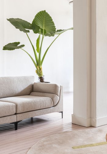 ZUIVER Balkong 3-seters sofa - beige polyester og stl