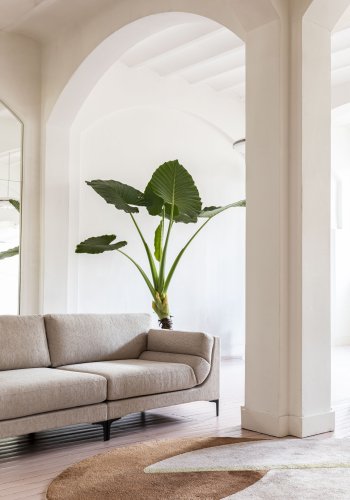 ZUIVER Balkong 3-seters sofa - beige polyester og stl