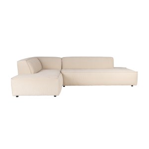 ZUIVER Fed Freddy Rib hjrnesofa, Venstre - natur fljl polyester og plast