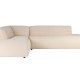 ZUIVER Fed Freddy Rib hjrnesofa, venstre - naturlig flyels polyester og plast