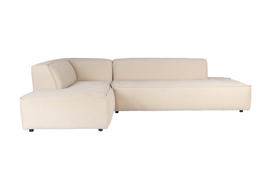 ZUIVER Fed Freddy Rib hjrnesofa, venstre - naturlig flyels polyester og plast