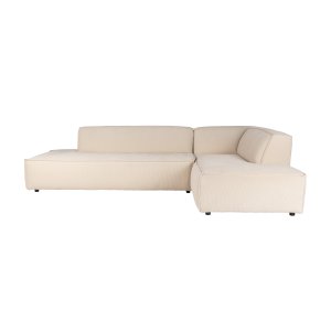 ZUIVER Fed Freddy Rib hjrnesofa, Hjre - natur fljl polyester og plast