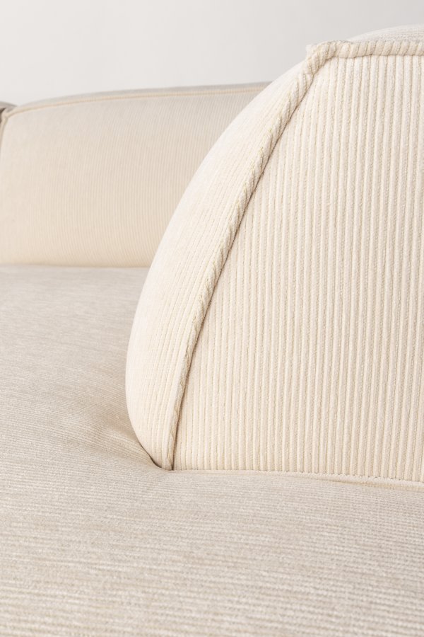 ZUIVER Fed Freddy Rib hjrnesofa, Hyre - naturlig flyels polyester og plast