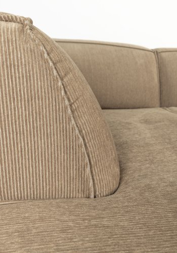 ZUIVER Fed Freddy Rib hjrnesofa, venstre - karamell flyels polyester og plast