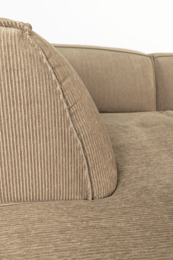 ZUIVER Fed Freddy Rib hjrnesofa, venstre - karamell flyels polyester og plast