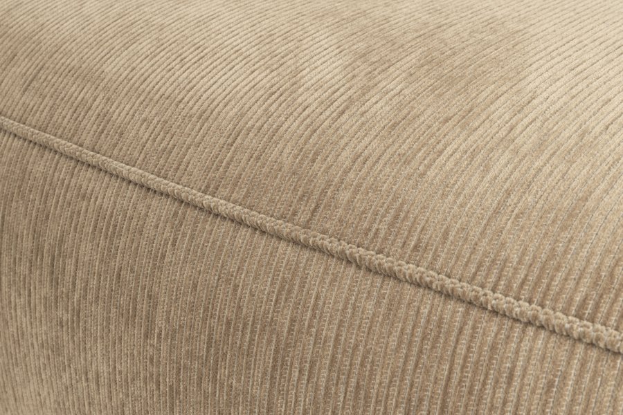 ZUIVER Fed Freddy Rib hjrnesofa, venstre - karamell flyels polyester og plast