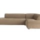 ZUIVER Fed Freddy Rib hjrnesofa, Hyre - karamell flyels polyester og plast