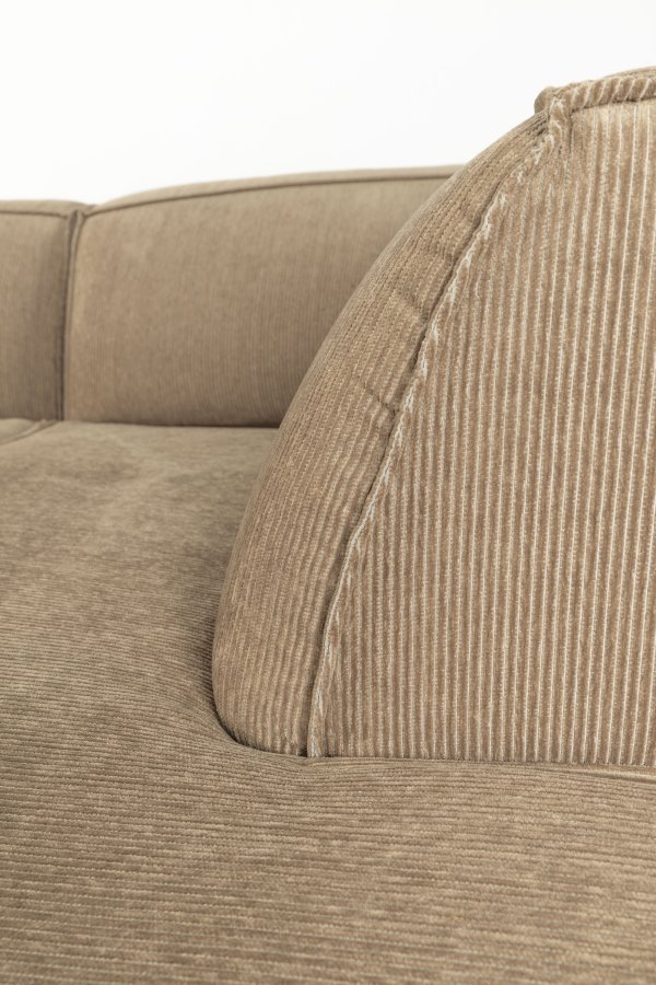 ZUIVER Fed Freddy Rib hjrnesofa, Hyre - karamell flyels polyester og plast