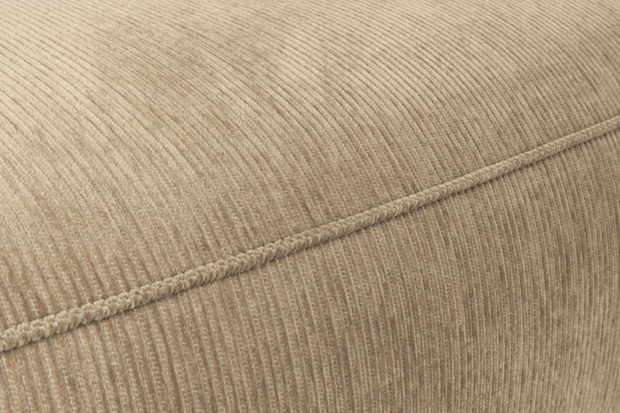 ZUIVER Fed Freddy Rib hjrnesofa, Hyre - karamell flyels polyester og plast