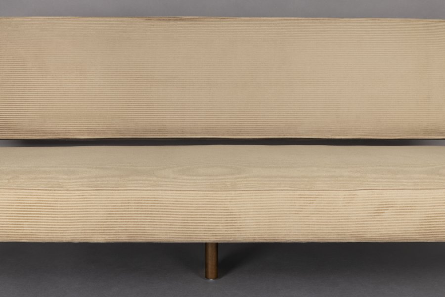 DUTCHBONE Preston sofa - beige flyelsstoff og brunt gummitre