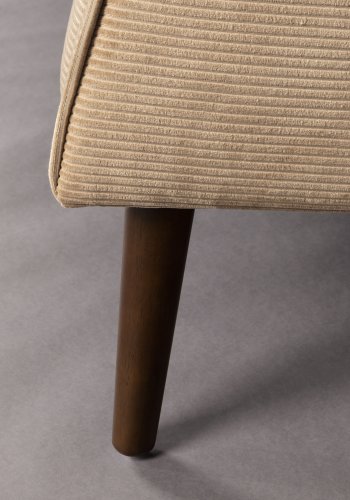 DUTCHBONE Preston sofa - beige flyelsstoff og brunt gummitre