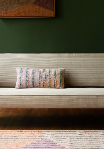 DUTCHBONE Preston sofa - beige flyelsstoff og brunt gummitre