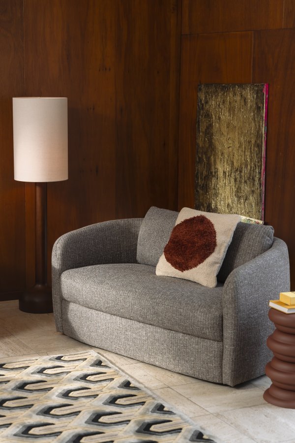 DUTCHBONE Boho Sofa - steingrauer Polyesterstoff