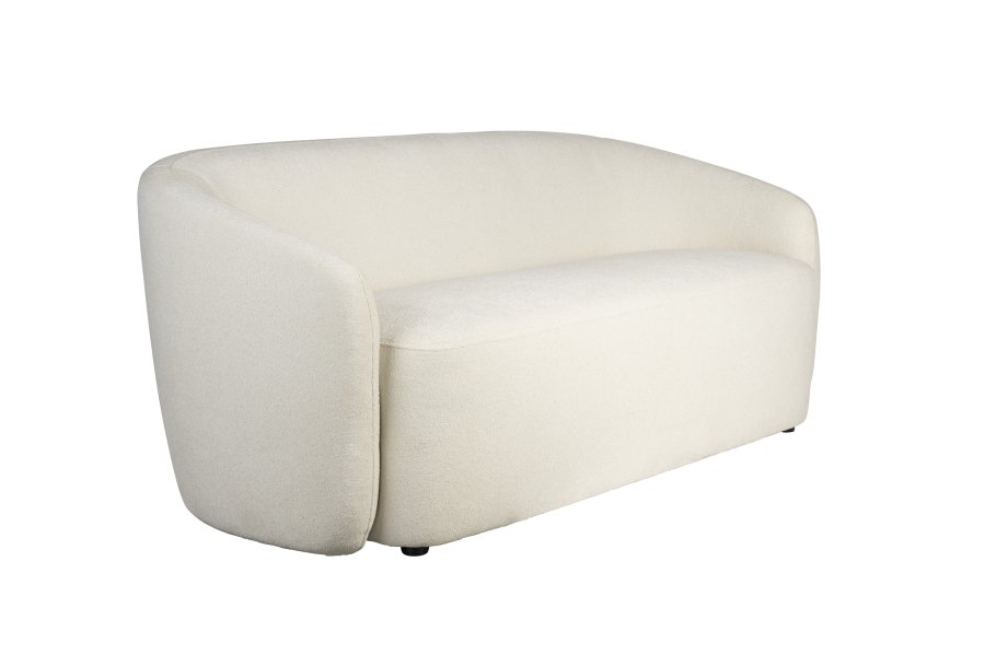 WHITE LABEL LIVING lenestolsofa - hvit polyester og furu