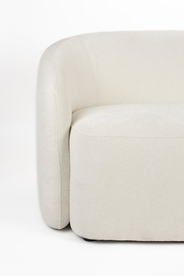 WHITE LABEL LIVING lenestolsofa - hvit polyester og furu