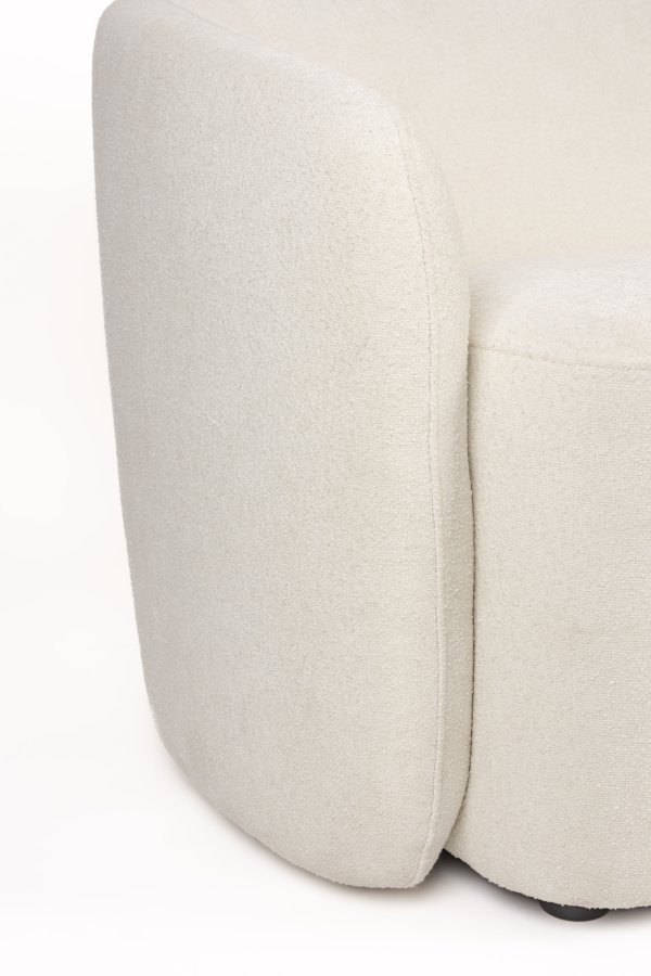 WHITE LABEL LIVING lenestolsofa - hvit polyester og furu