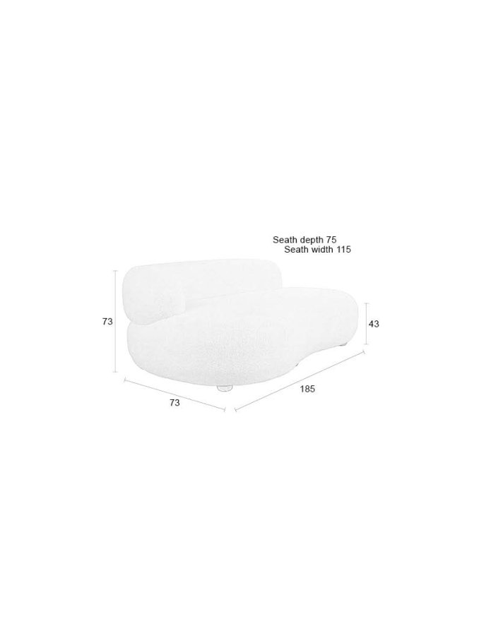 WHITE LABEL LIVING Noxx sofa - hvit polyester og MDF