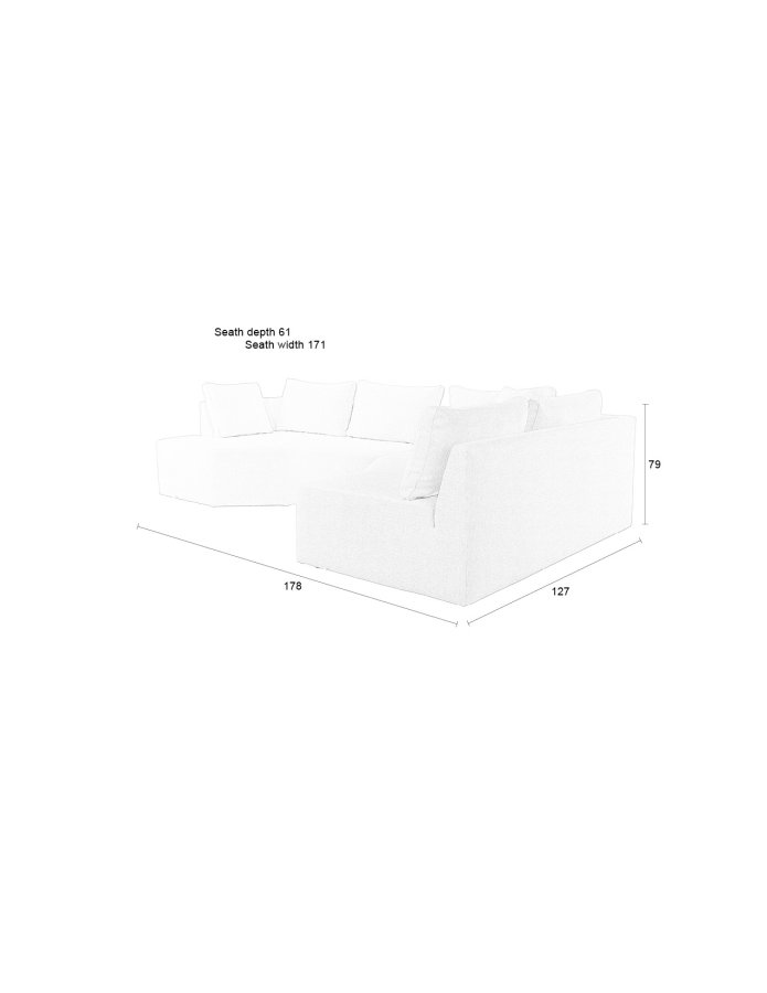 ZUIVER Prosper modulsofa, hyre - cappuccino polyester