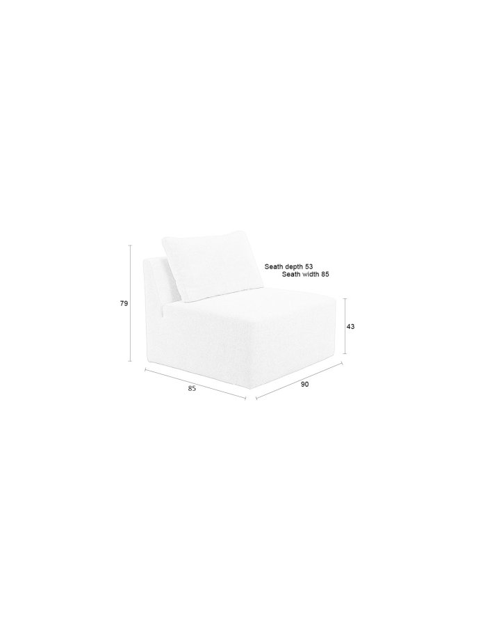 ZUIVER Prosper Sofa Element, 1-personers - cappuccino polyester