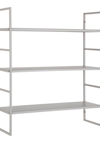 HOUSE NORDIC Vegghylle, stl, kjlig gr, 3 hyller, 48x17x55 cm