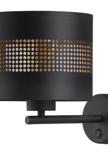TK Tago vegglampe - svart stoff og sort metall