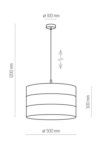 TK Tago taklampe - svart stoff og sort metall