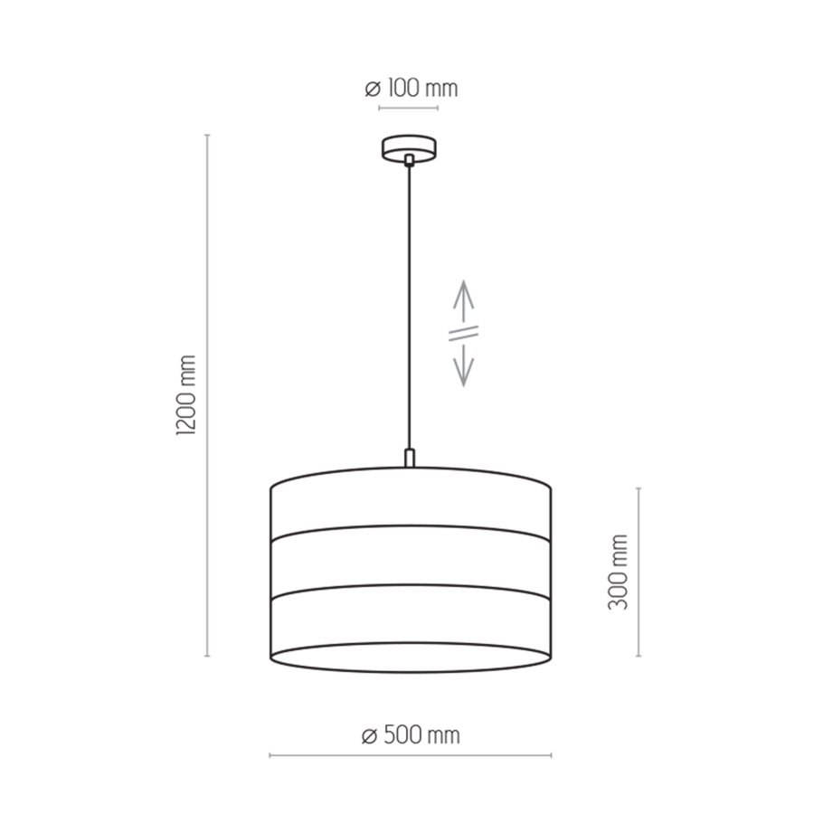 TK Tago taklampe - svart stoff og sort metall