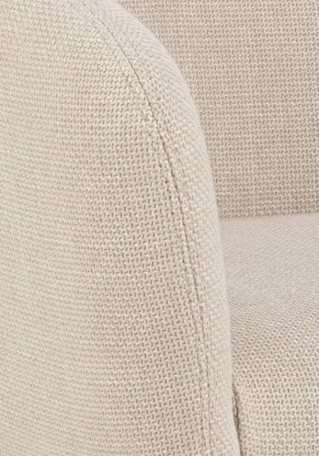 ACT NORDIC Ramsey Drehstuhl, mit Armlehnen und Reißverschluss – beiger Stoff und schwarzer Stahl