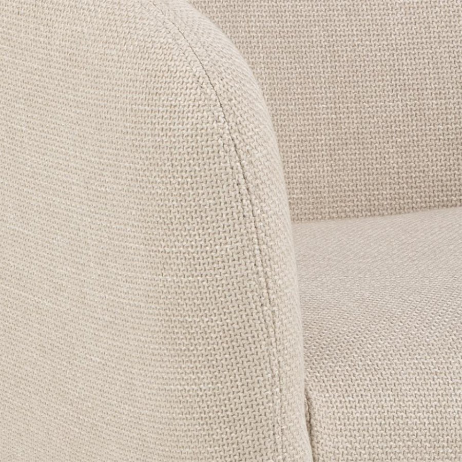 ACT NORDIC Ramsey Drehstuhl, mit Armlehnen und Reißverschluss – beiger Stoff und schwarzer Stahl