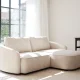 ROWICO Norris soffa 3-sits sch�slong R ljusbeige tyg Anna #2 (c3)