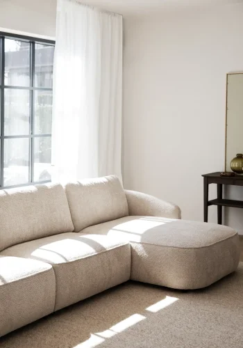ROWICO Norris soffa 4-sits sch�slong R ljusbeige tyg Anna #2 (c3)
