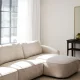 ROWICO Norris soffa 4-sits sch�slong R ljusbeige tyg Anna #2 (c3)