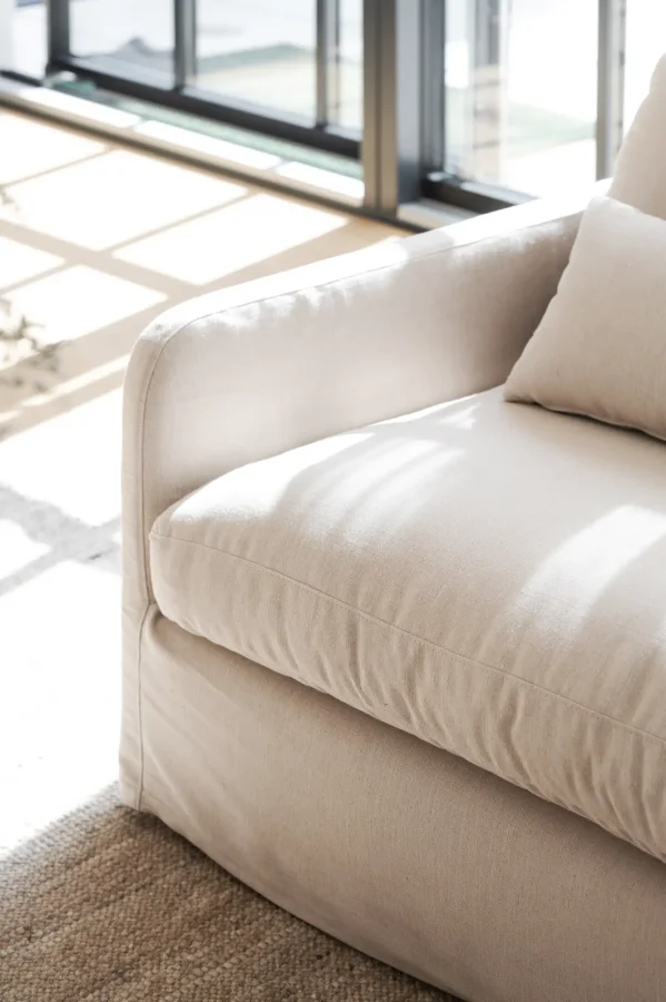 ROWICO Peyton soffa 3-sits beige tyg Ursula #282 (c3)