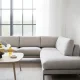 ROWICO Corwin h�rnsoffa 2,5+2,5-sits �ppen �nde R ljusbeige tyg Rita #1 (c2)