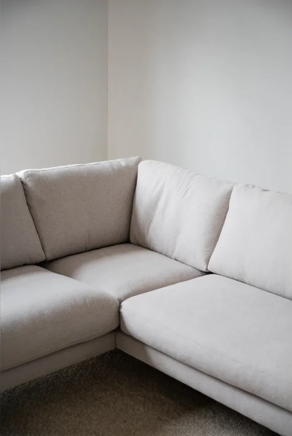 ROWICO Corwin h�rnsoffa 2,5+2,5-sits �ppen �nde R ljusbeige tyg Rita #1 (c2)