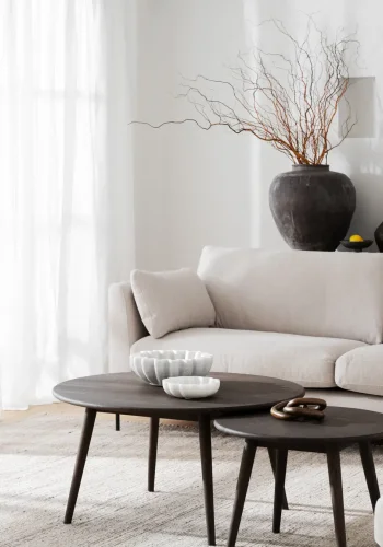 ROWICO Corwin soffa 3-sits ljusbeige tyg Rita #1 (c2)