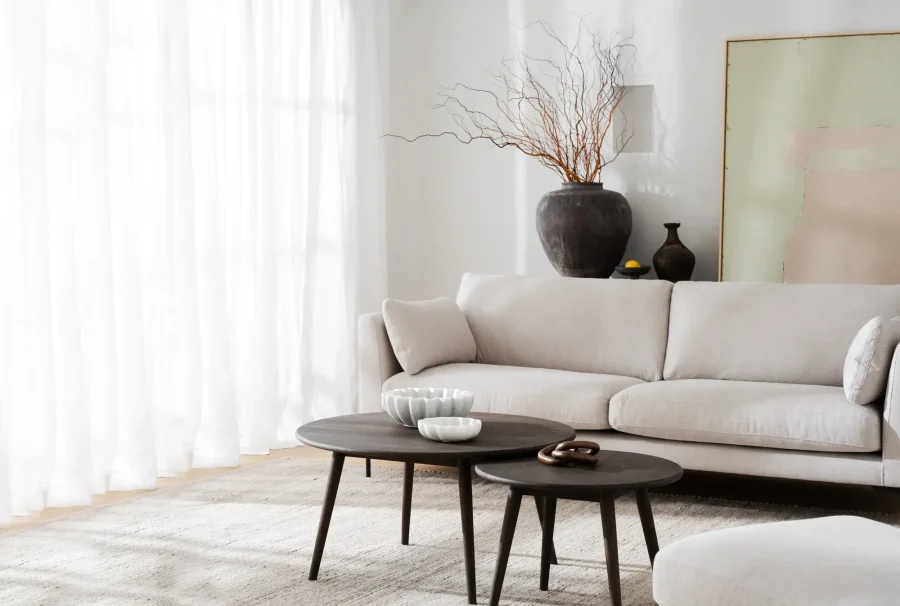 ROWICO Corwin soffa 3-sits ljusbeige tyg Rita #1 (c2)